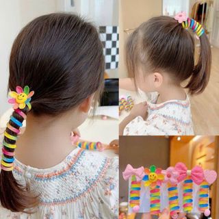 Dây buộc tóc co giãn cầu vồng cho bé