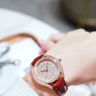 Đồng hồ SCOTTIE 9169 dây da dành cho nữ đính đá sang trọng