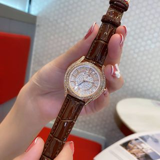 Đồng hồ SCOTTIE 9169 dây da dành cho nữ đính đá sang trọng