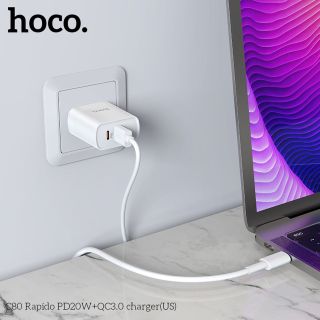 CỐC SẠC NHANH HOCO C80 PD20W QC3.0