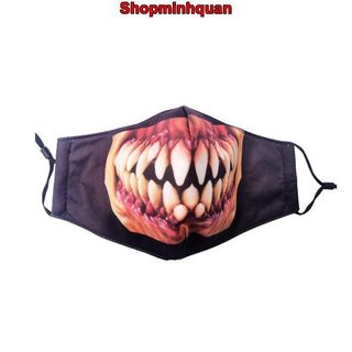 Sỉ Khẩu trang mặt người cười in hình miệng hài hước vui nhộn ,chất liệu vải 2 lớp kháng khuẩn