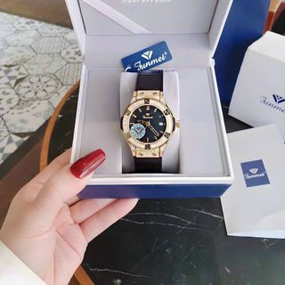 ĐỒNG HỒ CẶP CHÍNH HÃNG CAO SU ĐÁ VÀNG