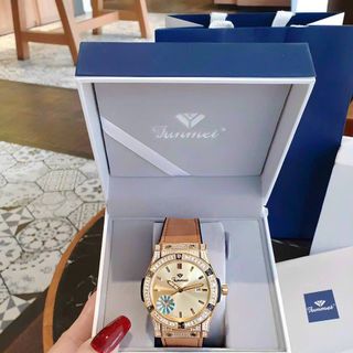 ĐỒNG HỒ CẶP CHÍNH HÃNG CAO SU ĐÁ VÀNG