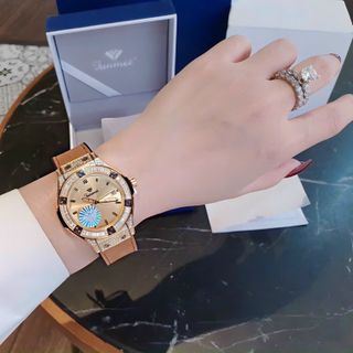 ĐỒNG HỒ CẶP CHÍNH HÃNG CAO SU ĐÁ VÀNG