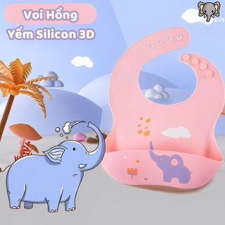 Yếm Ăn Dặm Silicone Hình Thú 3d Có Máng Siêu Mềm Chống Thấm - SuuHouse BaBy