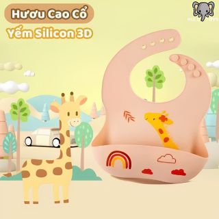 Yếm Ăn Dặm Silicone Hình Thú 3d Có Máng Siêu Mềm Chống Thấm - SuuHouse BaBy