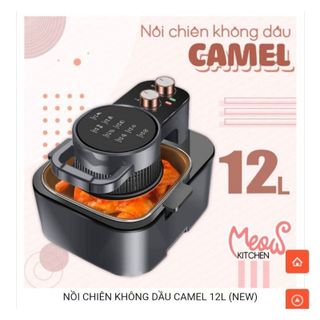 Nồi Chiên Không Dầu CAMEL 12L nắp kính Giá Sỉ . Màu Đen, Trắng, Xanh có chiết khấu