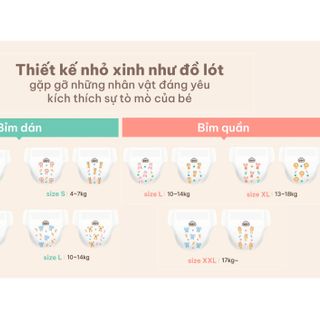 Tã/Bỉm dán Hàn Quốc BOSOMI Wonder X Wonder Step 2 cho bé gái&bé trai(S 4~7kg, 46miếng/1lốc)