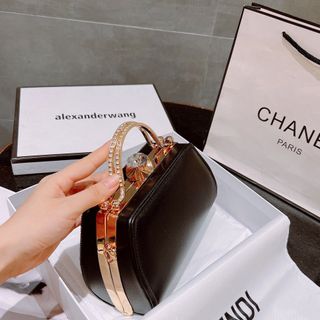 Túi xách quảng châu Cốp Đi Tiệc Đen Phối Đá FB - 09B3848 (Chuyên sỉ túi xách sll, balo, ví, thắt lưng, túi Laptop)