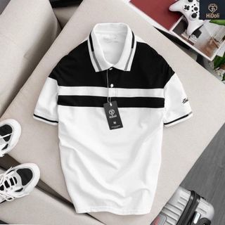 Áo POLO Nam Nữ Phối Màu Kẻ ,vải thun co giãn 4 chiều