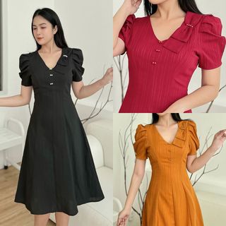[HCM] Đầm xòe 8 mảnh phối nơ xinh xỉu D094- Lady fashion - Khánh Linh Style giá sỉ