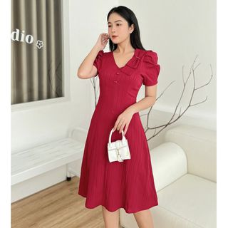 [HCM] Đầm xòe 8 mảnh phối nơ xinh xỉu D094- Lady fashion - Khánh Linh Style