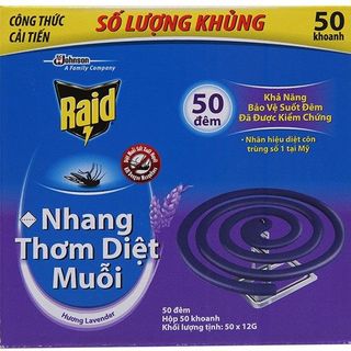 Nhang muỗi Raid Lavender 10 khoanh/hộp (Tím)