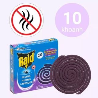 Nhang muỗi Raid Lavender 10 khoanh/hộp (Tím)