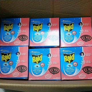 Nhang muỗi Raid hương hoa 10 khoanh/hộp (Hồng)