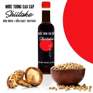 [Tặng 1 nước tương 125ml] THÙNG 6 CHAI NƯỚC TƯƠNG SHIITAKE 525ML - LÀNG CHÀI XƯA