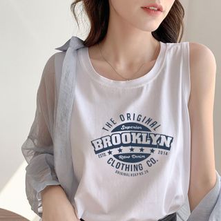 Áo ba lỗ form rộng freesize dưới 65kg in hình logo màu trắng, đen thun cotton mềm mịn thoáng mát-Thu