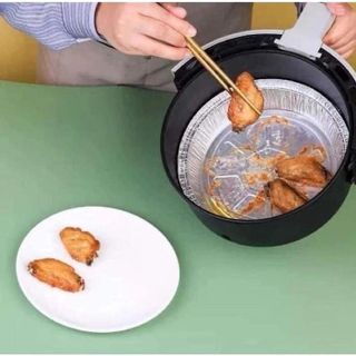 Sét 10 khay bạc lót thức ăn nồi chiên không dầu, size 22cm.