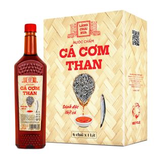 [Tặng 1 nước tương 125ml] THÙNG 6 CHAI NƯỚC CHẤM CÁ CƠM THAN 1L - LÀNG CHÀI XƯA