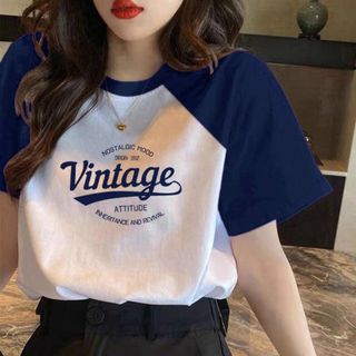 Áo thun nữ form vừa phối tay cổ điển thun cotton mềm mịn thoáng mát nhiều màu-Thu