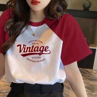 Áo thun nữ form vừa phối tay cổ điển thun cotton mềm mịn thoáng mát nhiều màu-Thu