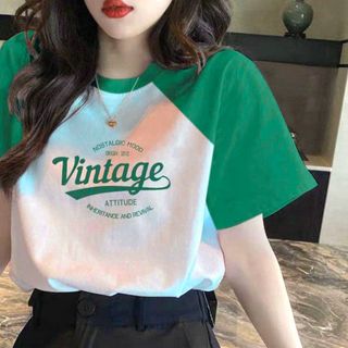 Áo thun nữ form vừa phối tay cổ điển thun cotton mềm mịn thoáng mát nhiều màu-Thu
