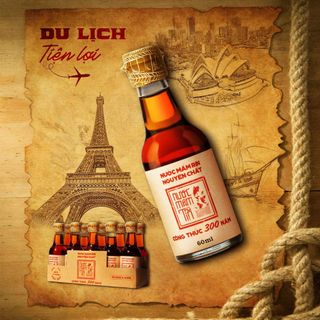 01 Chai 40N 60ml Nước Mắm Tĩn Nhãn Đỏ cá cơm than Mini 40N 60ml/chai Rin Nguyên Chất Truyền Thống