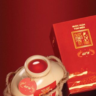 [Tặng 1 Kiết Thành] COMBO 2 BÌNH GỐM NƯỚC MẮM TĨN TÔM BIỂN TRUYỀN THỐNG 60N ĐẠM 500ML - NƯỚC MẮM TĨN