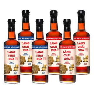 [TẶNG 1 NƯỚC TƯƠNG 125ML] Thùng 6 chai 3 XANH 3 ĐỎ Nước Mắm Nhỉ truyền thống Làng Chài Xưa chai thuỷ tinh 500ml