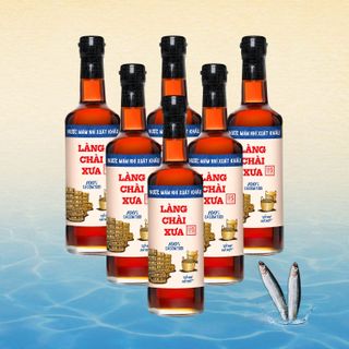 [Tặng 1 nước tương 125ml] COMBO 6 CHAI NƯỚC MẮM NHỈ XUẤT KHẨU NHÃN XANH 500ML - LÀNG CHÀI XƯA