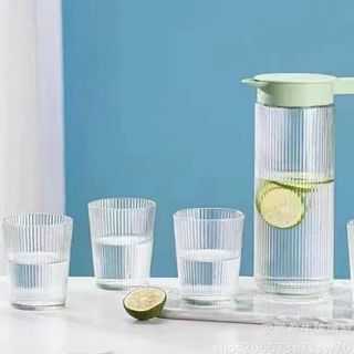 BỘ BÌNH THỦY TINH KÈM 4 LY VÂN SỌC