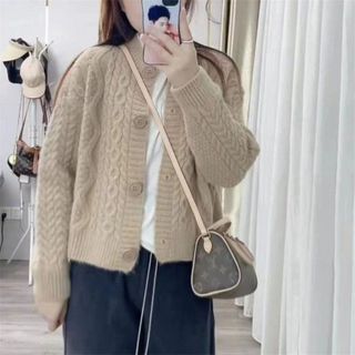 ÁO CARDIGAN LEN VẶN THỪNG KHUY TO 4 MÀU DÀY DẶN V37 - WINNIE HOUSE