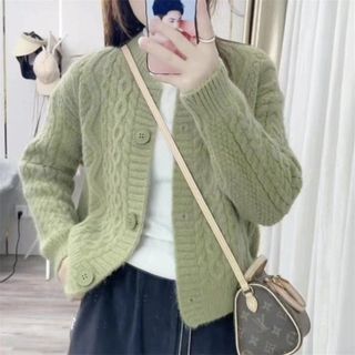 ÁO CARDIGAN LEN VẶN THỪNG KHUY TO 4 MÀU DÀY DẶN V37 - WINNIE HOUSE