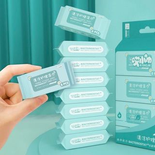 Khăn giấy ướt bịch 8 gói mini tiệt khuẩn thêm mát-Thu