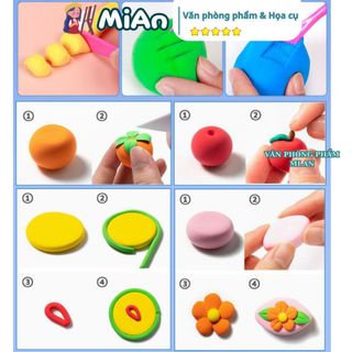 BỘ 12 MÀU - Đất sét tự khô đất nặn , softclay , butter slime
