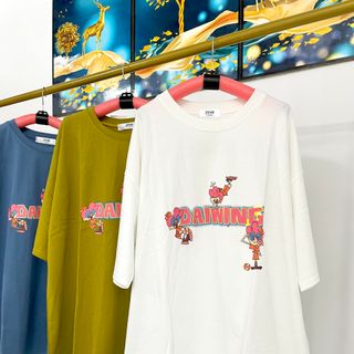 Áo thun cotton khô form rộng freesize tay lỡ in chữ đơn giản sẵn hàng sll-Thu