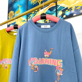 Áo thun cotton khô form rộng freesize tay lỡ in chữ đơn giản sẵn hàng sll-Thu