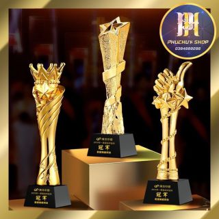 Cúp bóng đá thể thao cúp lưu niệm vinh danh kỉ niệm chương cúp c1 laiga worlcup quả bóng vàng cầu thủ xuất sắc in ấn free decal giấy