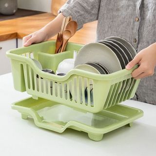 Rổ Úp Bát - Khay Kệ Đựng Chén Bát Dĩa Đũa Muỗng Có Khay Hứng Nước Tiện Lợi