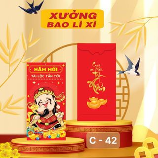 Bao lì xì đỏ truyền thống năm 2024 giáp thìn may mắn tài lộc-Thu