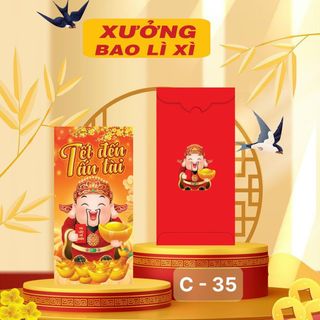 Bao lì xì đỏ truyền thống năm 2024 giáp thìn may mắn tài lộc-Thu