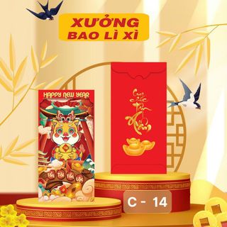 Bao lì xì đỏ truyền thống năm 2024 giáp thìn may mắn tài lộc-Thu