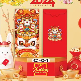 Bao lì xì đỏ truyền thống Giáp Thìn 2021 may mắn tài lộc hơn 200 mẫu rồng siêu đẹp chất lượng-Thu