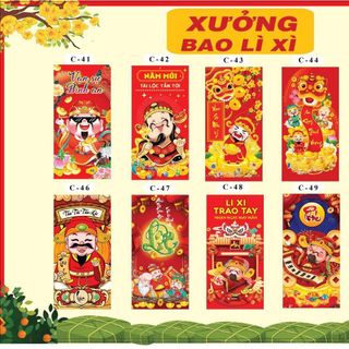 Bao lì xì đỏ truyền thống Giáp Thìn 2021 may mắn tài lộc hơn 200 mẫu rồng siêu đẹp chất lượng-Thu