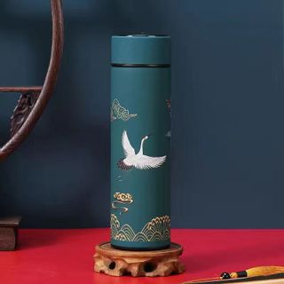 Bình giữ nhiệt hiển thị nhiệt độ hoạ tiết cổ trang 500ml