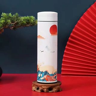 Bình giữ nhiệt hiển thị nhiệt độ hoạ tiết cổ trang 500ml