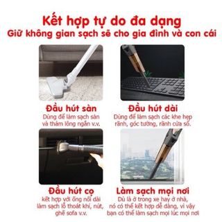 Máy hút bụi cầm tay không dây G.E.H bụi lông tóc vụn bimbim rác nhỏ dùng cho sàn nhà thảm lông ngắn bàn phím sofa