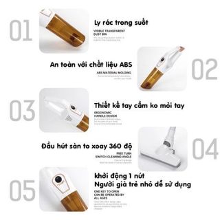 Máy hút bụi cầm tay không dây G.E.H bụi lông tóc vụn bimbim rác nhỏ dùng cho sàn nhà thảm lông ngắn bàn phím sofa