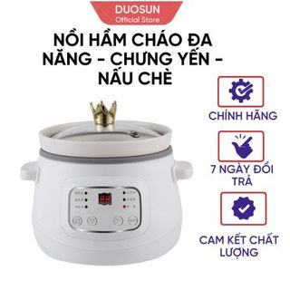 Nồi Hầm Cháo Chậm, Nồi Đa Năng Chưng Yến Nấu Chè Cách Thủy Dung Tích 1 Lit