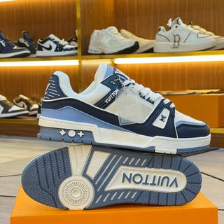Giày Thể Thao Sneaker LV Trainer  Xanh- Trắng ( Hàng Mới Về, Chất Lượng Siêu Cấp )